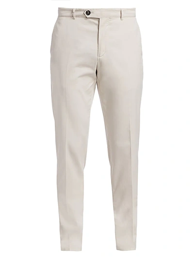 Shop Brunello Cucinelli Gabardine Flat Front Pants In Canapa