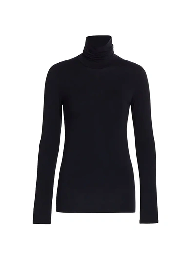 Shop Majestic Women's Soft Touch Turtleneck Top In Marine