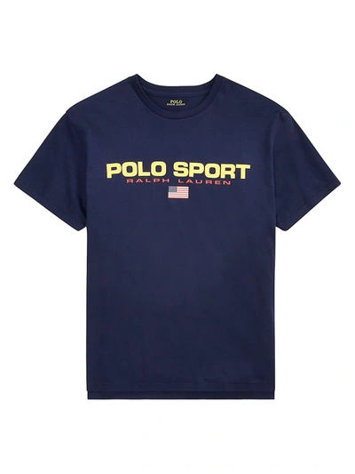 Shop Polo Ralph Lauren Men's Classic-fit Polo Sport Tee In Cruise Navy