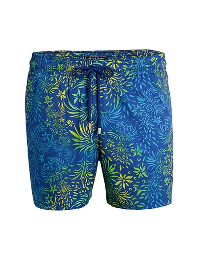 Shop Vilebrequin Even Birds Swim Shorts In Blue Batik