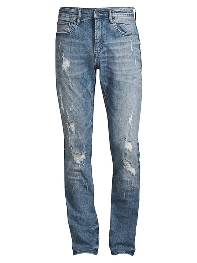 Shop Prps Men's Le Sabre Stretch The Five Distressed Slim-fit Jeans In Light Blue