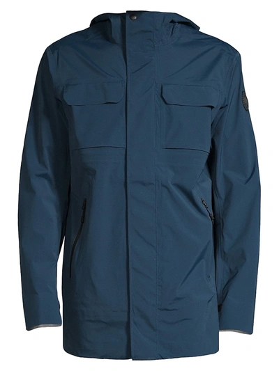 Shop Canada Goose Men's Wascana Waterproof Rain Jacket In Deep Ocean