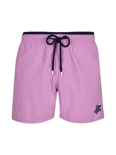 Shop Vilebrequin Men's Unis Bi-color Swim Shorts In Daisy Pink