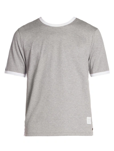 Shop Thom Browne Ringer T-shirt In Light Grey