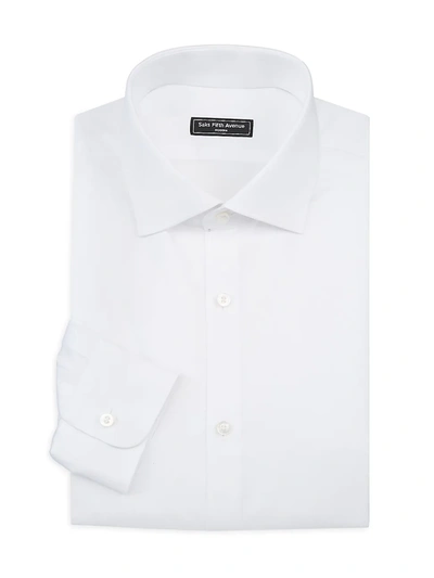 Shop Saks Fifth Avenue Men's Slim-fit Travel Dress Shirt In White