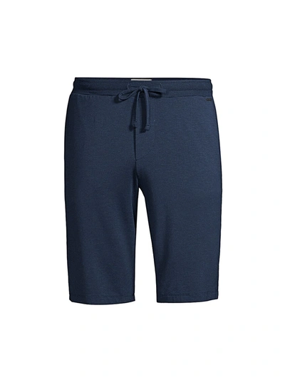 Hanro Natural Living Organic Cotton Drawstring Shorts In Deep Navy
