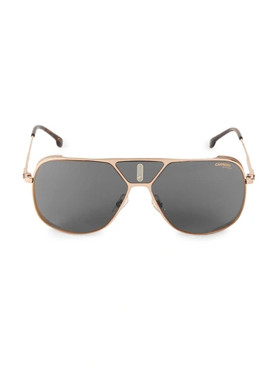 Shop Carrera 99mm Mirrored Shield Sunglasses In Gold