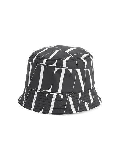 Shop Valentino Vltn Bucket Hat In Black White