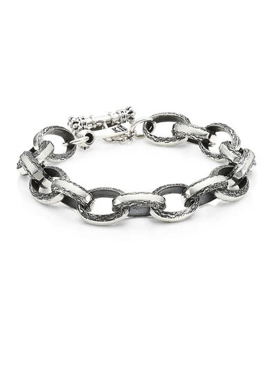 Shop King Baby Studio Men's Armor Sterling Silver Chain Link & Toggle Bracelet