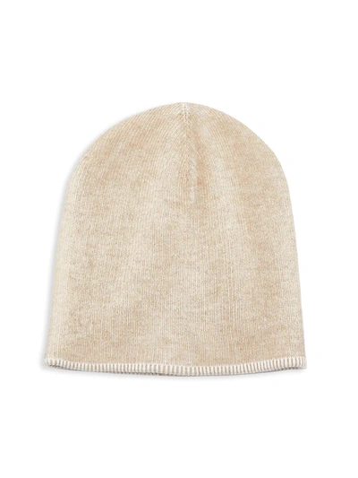 Shop Brunello Cucinelli Ribbed Vanise Cashmere Hat In Brown