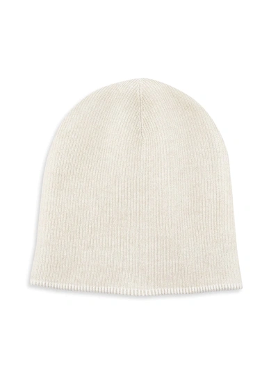 Shop Brunello Cucinelli Ribbed Vanise Cashmere Hat In Sand