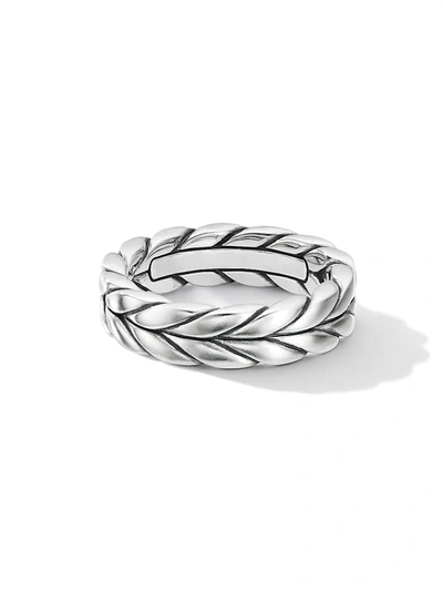 Shop David Yurman Men's Sterling Silver Chevron Woven Band Ring
