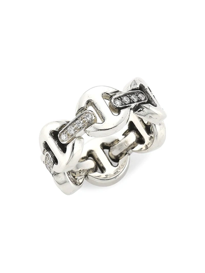 Shop Hoorsenbuhs Men's Heritage Brute Classic Tri-link Sterling Silver & Diamond Ring