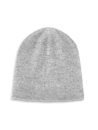 Shop Brunello Cucinelli Ribbed Vanise Cashmere Hat In Light Grey