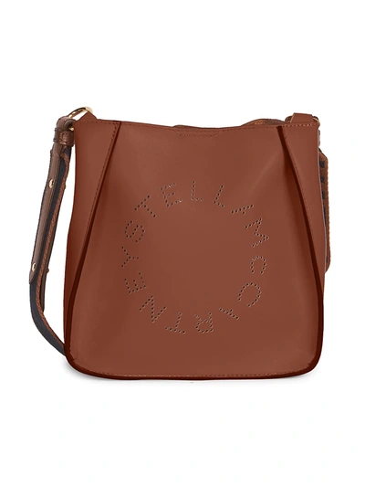 Shop Stella Mccartney Women's Tiny Stella Logo Crossbody Bag In Dark Cinnamon
