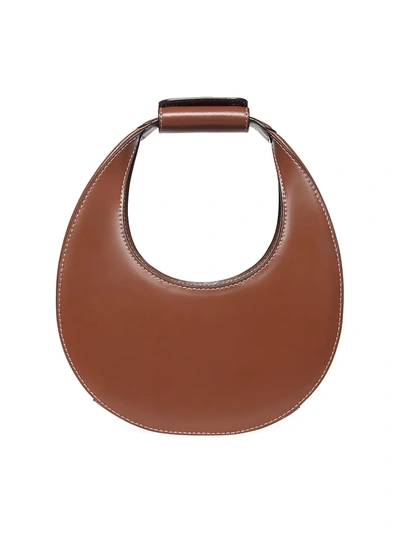 Shop Staud Women's Mini Moon Leather Hobo Bag In Tan