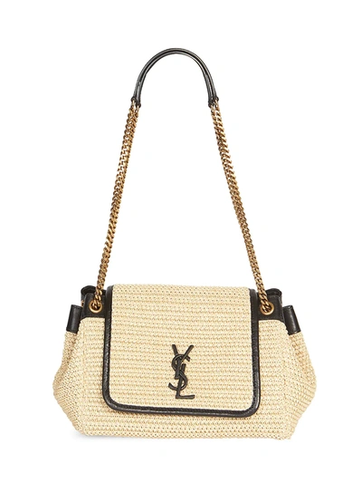 Shop Saint Laurent Small Nolita Raffia Shoulder Bag In Natural