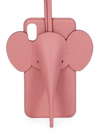 Shop Loewe Women's Elephant Leather Iphone X/xs Cover In Candy Pink