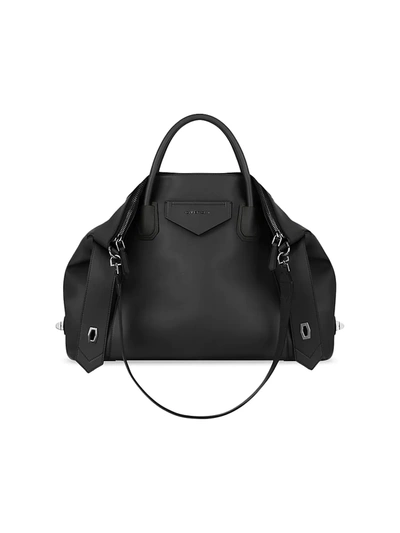 Shop Givenchy Women's Medium Antigona Soft Leather Tote In Black
