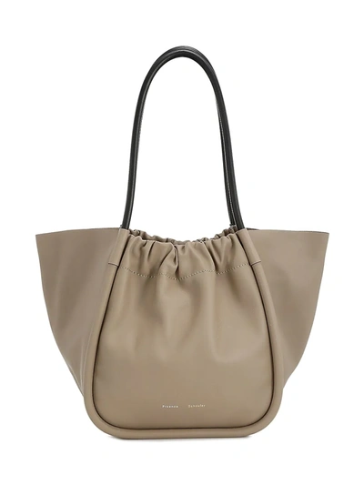 Shop Proenza Schouler Women's Ruched Leather Tote In Light Taupe