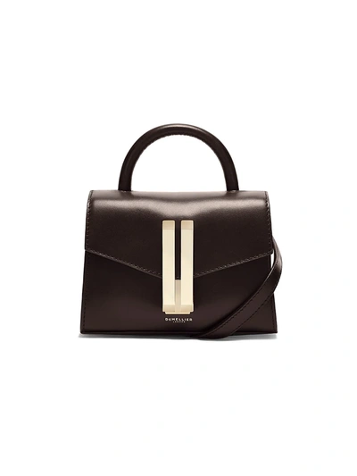 Shop Demellier Nano Montreal Leather Satchel In Tobacco