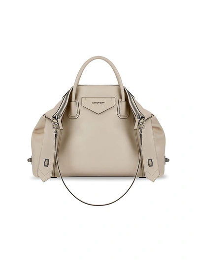 Shop Givenchy Medium Antigona Soft Leather Tote In Dune