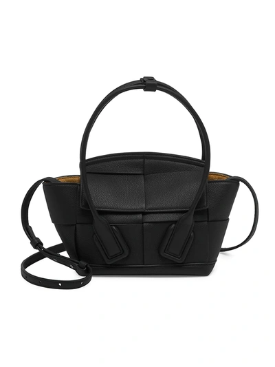 Shop Bottega Veneta Women's Small Arco Leather Satchel In Black