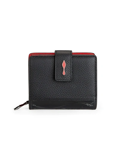 Shop Christian Louboutin Women's Mini Paloma Leather Wallet In Black