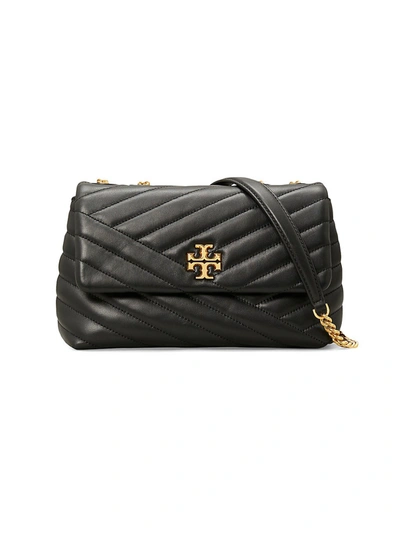 Shop Tory Burch Kira Small Chevron Leather Shoulder Bag In Black