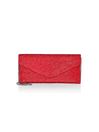 Shop Judith Leiber Women's Envelope Crystal Clutch In Red