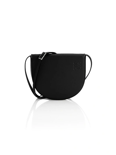 Shop Loewe Women's Heel Leather Saddle Bag In Black