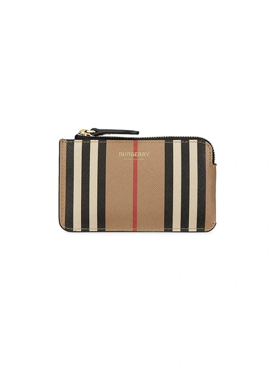 Shop Burberry Women's Kelbrook Icon Stripe Coin Case In Beige