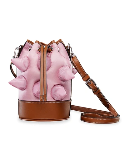 Shop Moncler Genius 1 Moncler Jw Anderson Mini Spike Critter Bucket Bag In Dark Pink