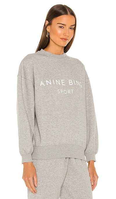 Shop Anine Bing Sport Evan Sweatshirt In Light Grey