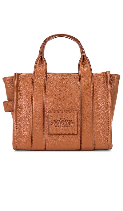 Shop Marc Jacobs The Leather Small Tote Bag In Brown