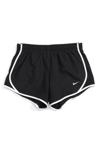 Shop Nike Kids' Dry Tempo Running Shorts In Black/ White