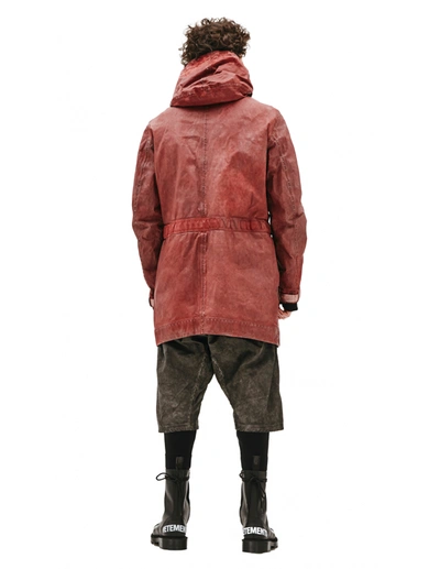 Shop Isaac Sellam Red Leather Parka