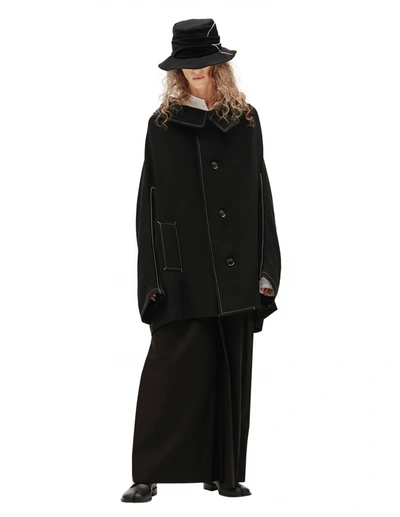 Shop Y's Coat With Contrasting Seams In Black