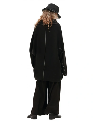 Shop Y's Coat With Contrasting Seams In Black