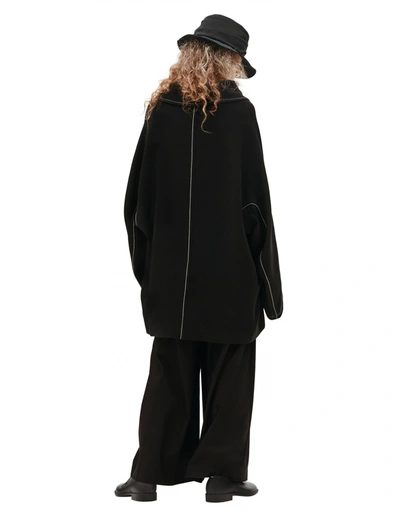 Y's Coat With Contrasting Seams In Black