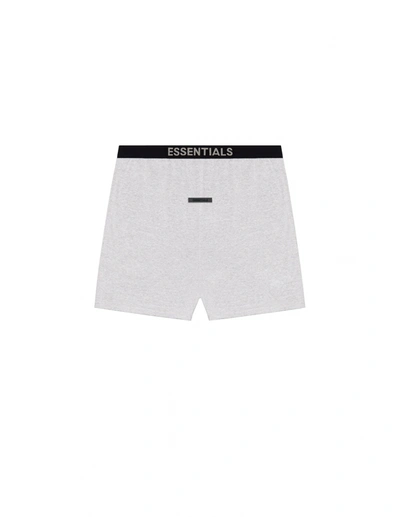 Essentials Grey Logo Shorts With Elastic In Grey