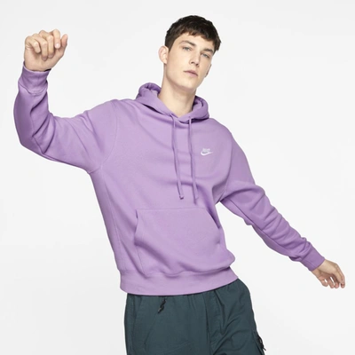 Shop Nike Sportswear Club Fleece Pullover Hoodie In Violet Star,violet Star,white