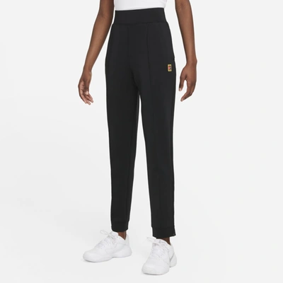 Shop Nike Women's Court Dri-fit Knit Tennis Pants In Black