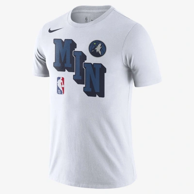 Nike Minnesota Timberwolves Men's Dri-fit Nba T-shirt In White | ModeSens