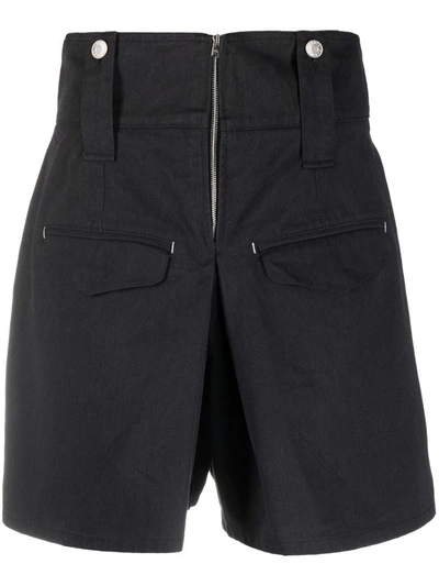 Shop Isabel Marant A-line Cotton Shorts In 黑色