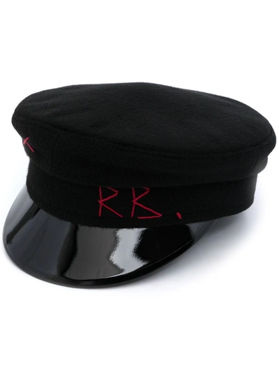 Shop Ruslan Baginskiy Wool Baker Boy Hat In Schwarz