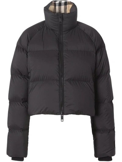 Shop Burberry Cropped Padded Jacket In Schwarz