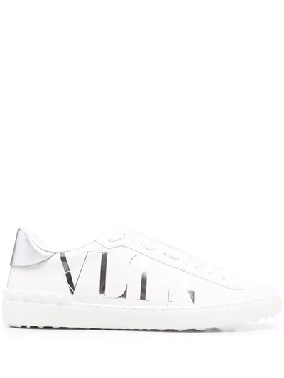 Shop Valentino Vltn Open Low-top Sneakers In Weiss