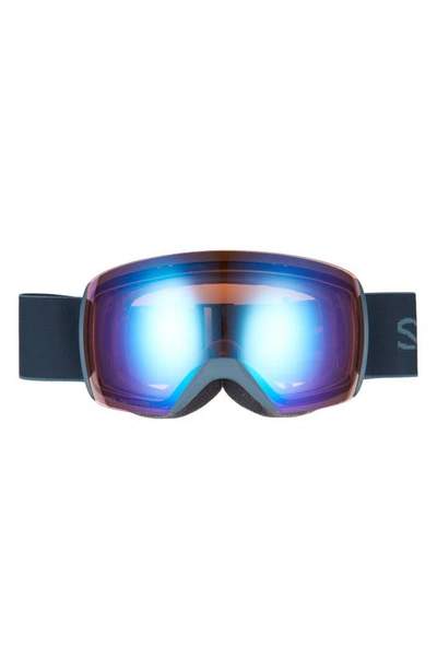 Shop Smith Skyline Xl 225mm Special Fit Chromapop™ Snow Goggles In French Navy Photochromic Rose