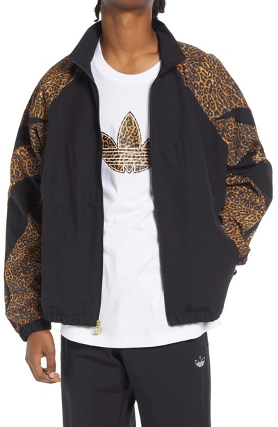 Adidas Originals Adidas Sport Animal Print Sport Reycled Nylon Track Jacket  In Beige Tone/ Mesa/ Black | ModeSens